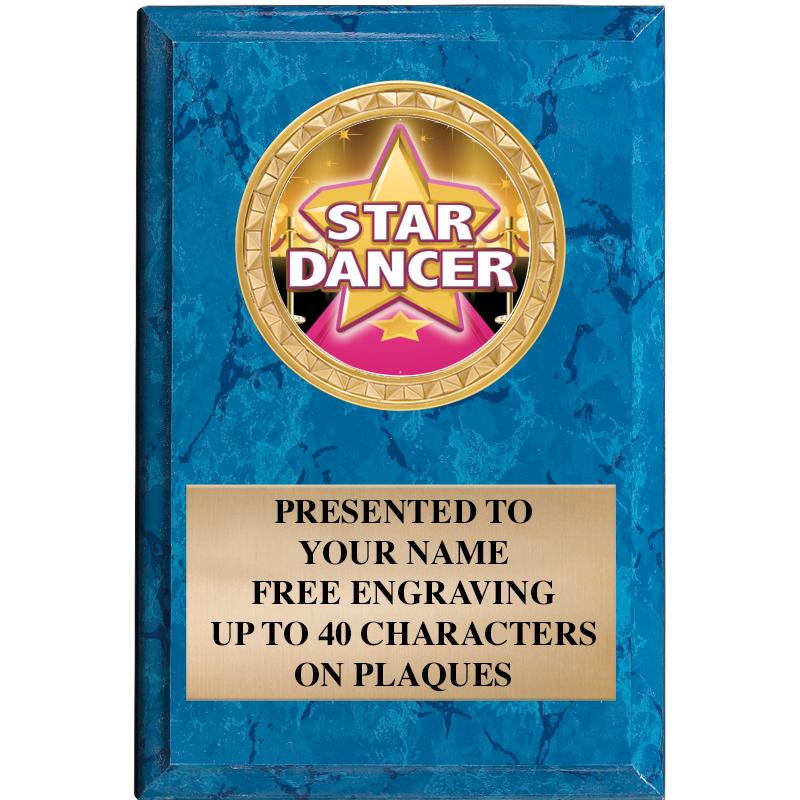 4" X 6" BLUE MBL INSERT PLQ