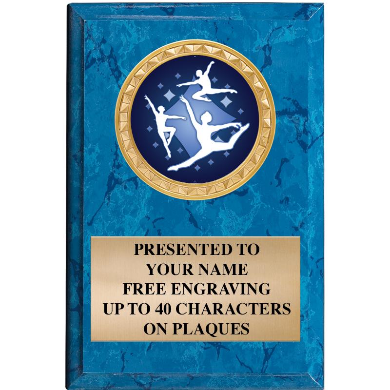 4" X 6" BLUE MBL INSERT PLQ