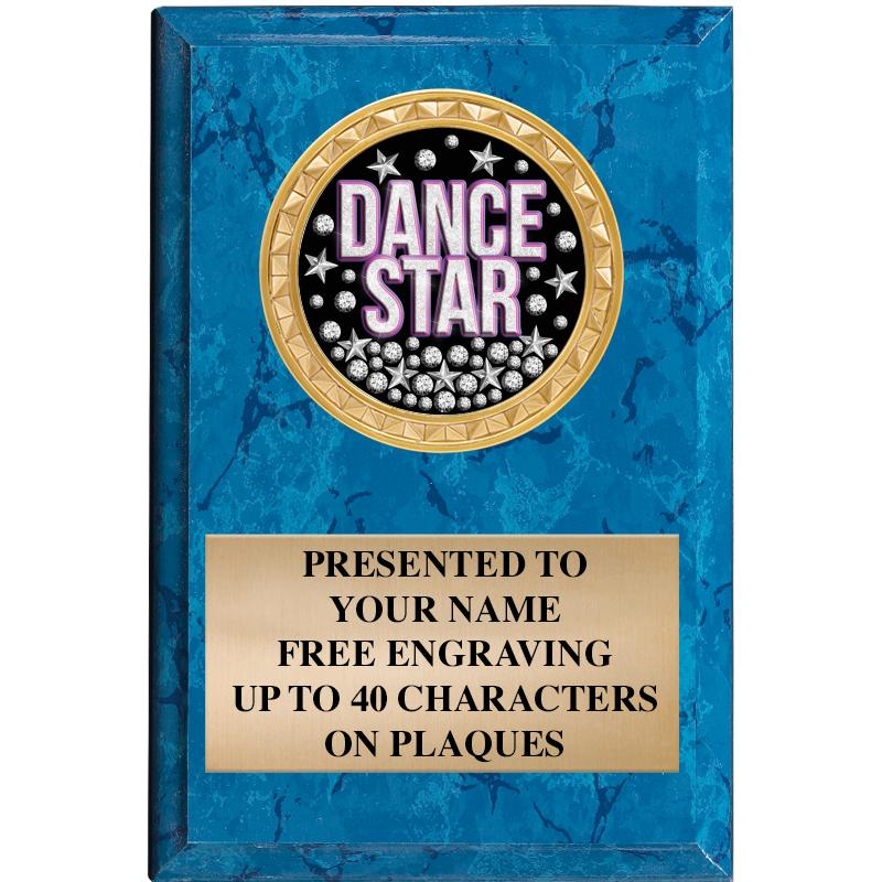 4" X 6" BLUE MBL INSERT PLQ