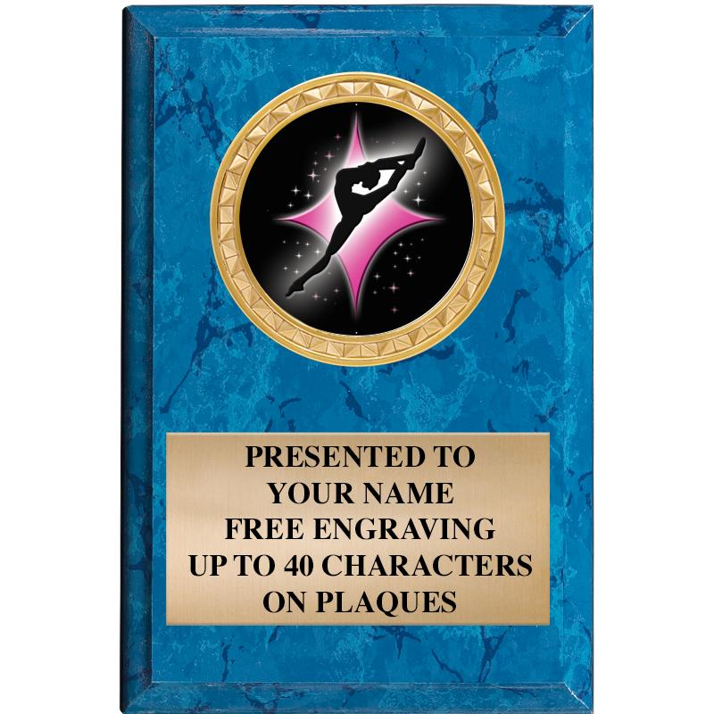 4" X 6" BLUE MBL INSERT PLQ