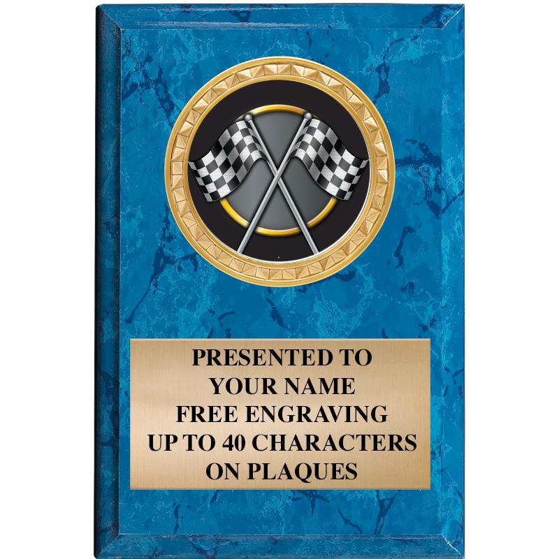 4" X 6" BLUE MBL INSERT PLQ