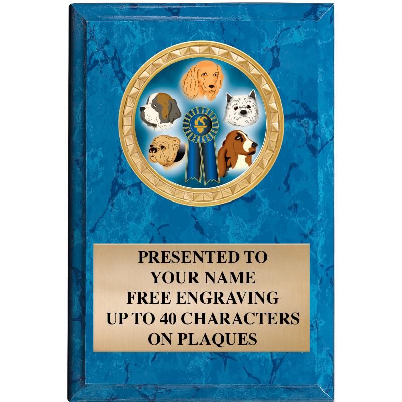 4" X 6" BLUE MBL INSERT PLQ