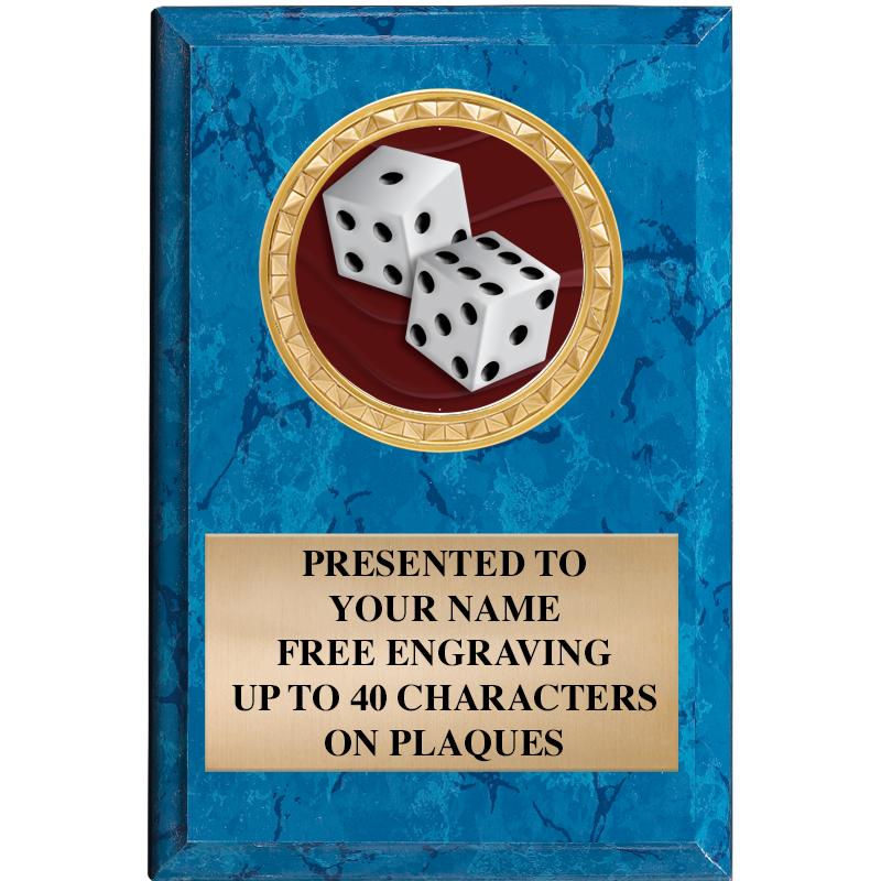 4" X 6" BLUE MBL INSERT PLQ