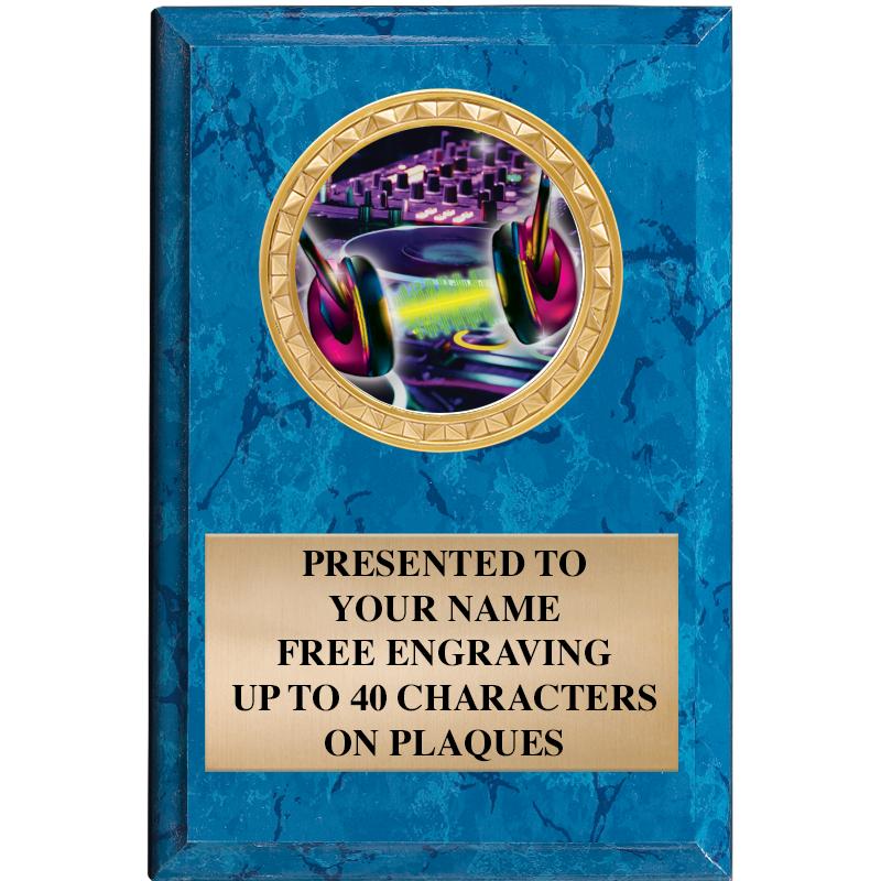 4" X 6" BLUE MBL INSERT PLQ