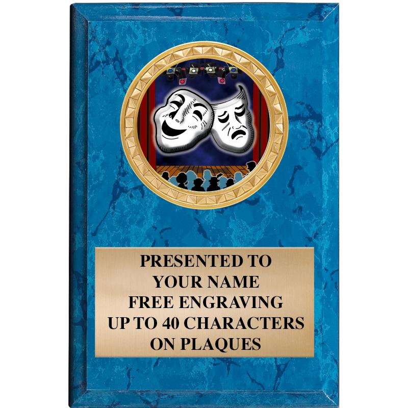 4" X 6" BLUE MBL INSERT PLQ