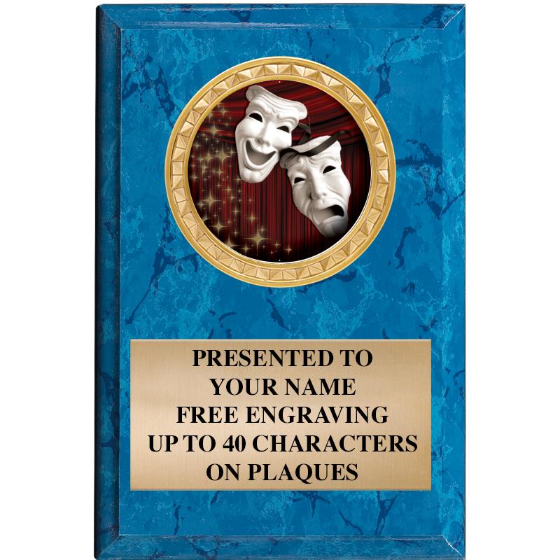 4" X 6" BLUE MBL INSERT PLQ