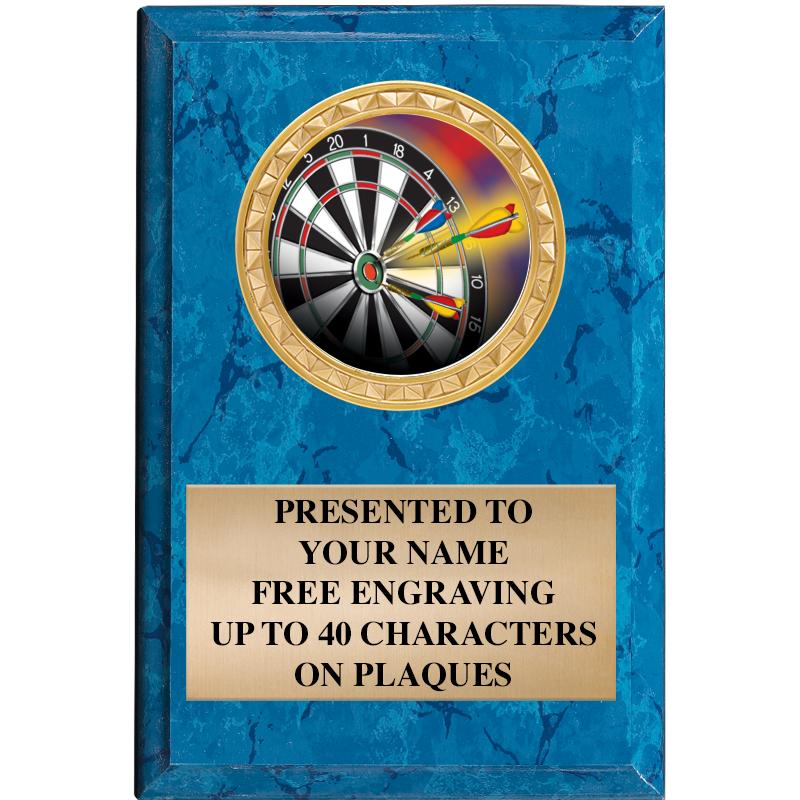 4" X 6" BLUE MBL INSERT PLQ