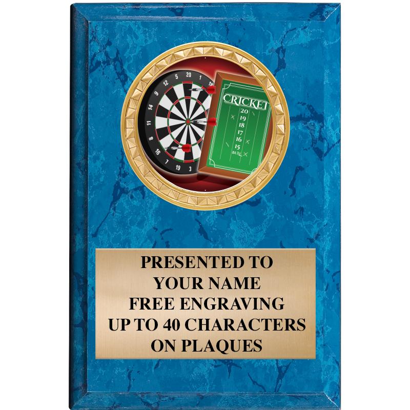 4" X 6" BLUE MBL INSERT PLQ