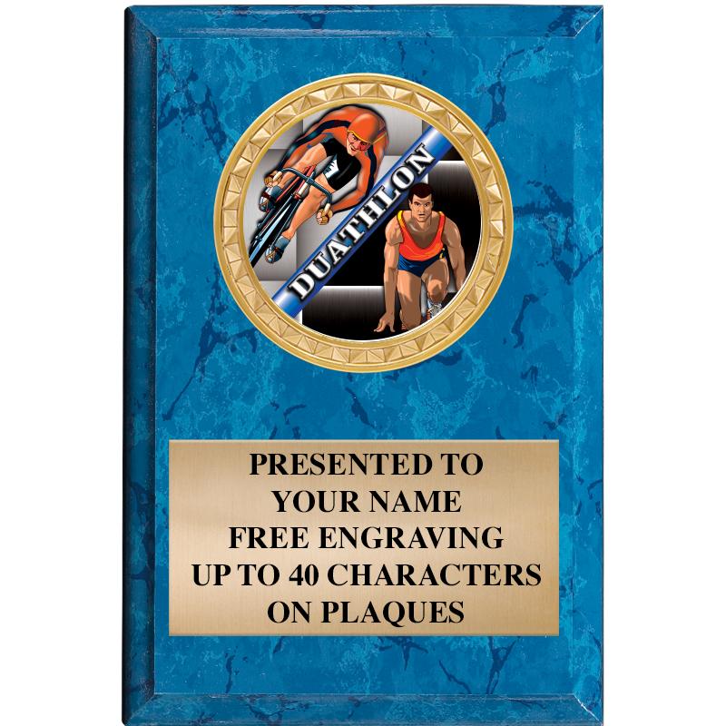 4" X 6" BLUE MBL INSERT PLQ