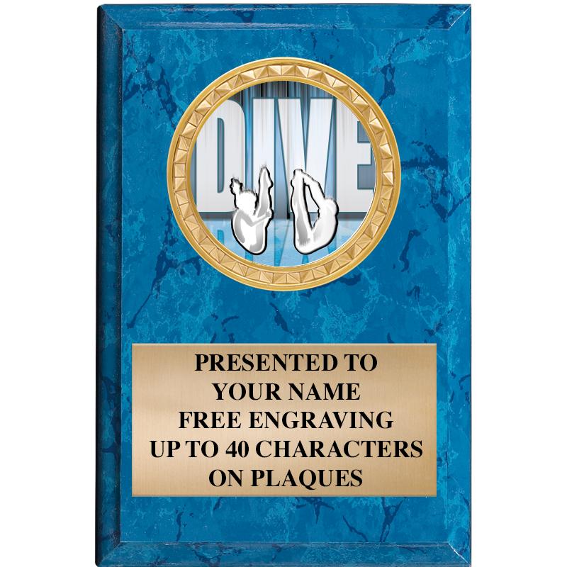 4" X 6" BLUE MBL INSERT PLQ