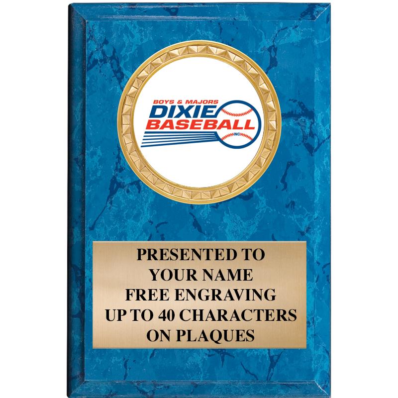 4" X 6" BLUE MBL INSERT PLQ