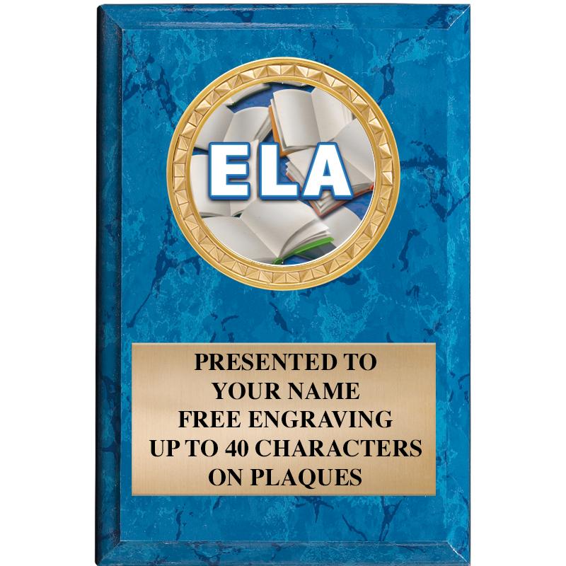 4" X 6" BLUE MBL INSERT PLQ