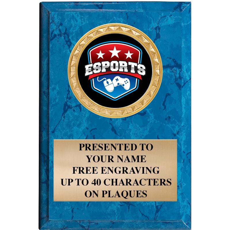 4" X 6" BLUE MBL INSERT PLQ