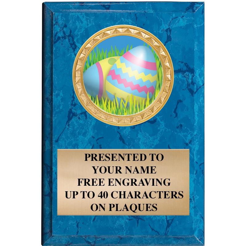 4" X 6" BLUE MBL INSERT PLQ