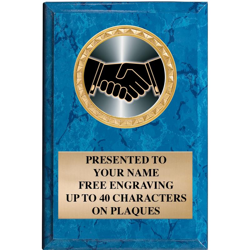 4" X 6" BLUE MBL INSERT PLQ