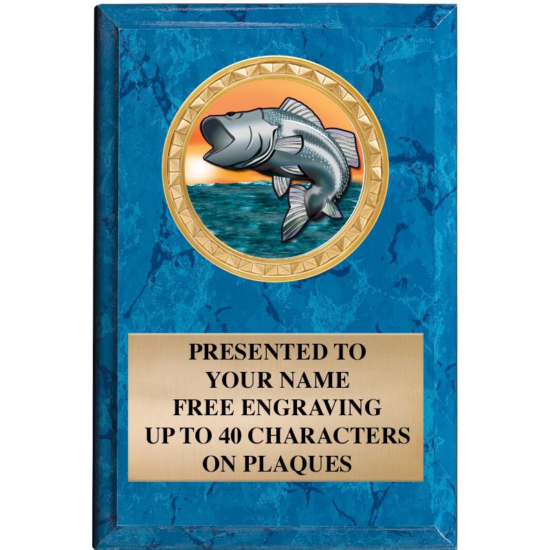 4" X 6" BLUE MBL INSERT PLQ