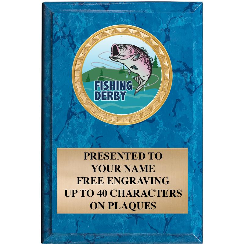 4" X 6" BLUE MBL INSERT PLQ