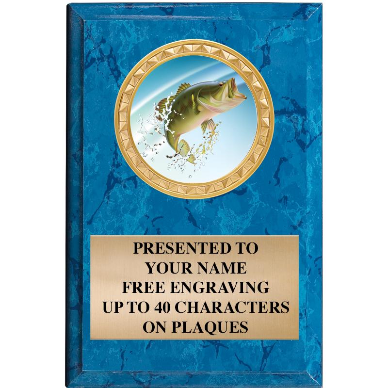 4" X 6" BLUE MBL INSERT PLQ