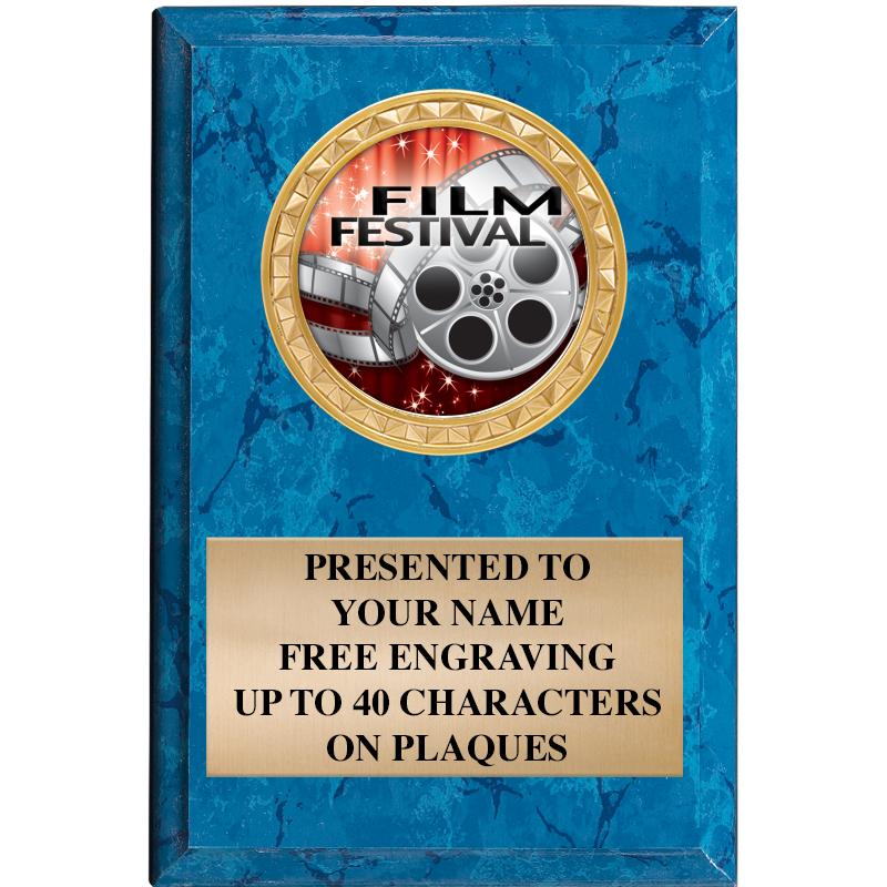 4" X 6" BLUE MBL INSERT PLQ