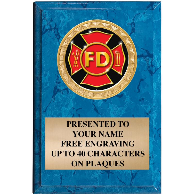 4" X 6" BLUE MBL INSERT PLQ