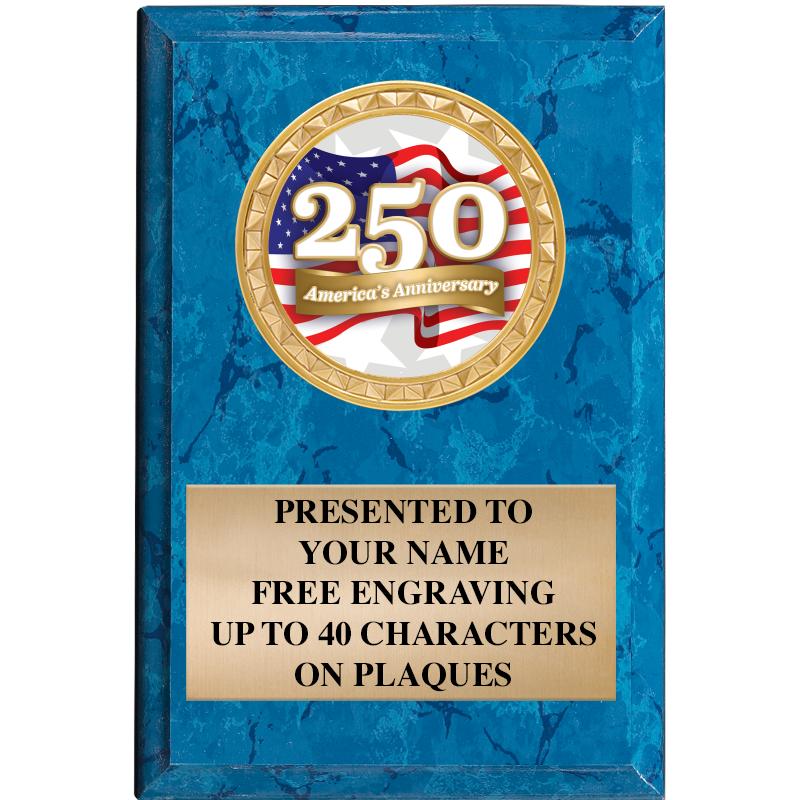 4" X 6" BLUE MBL INSERT PLQ