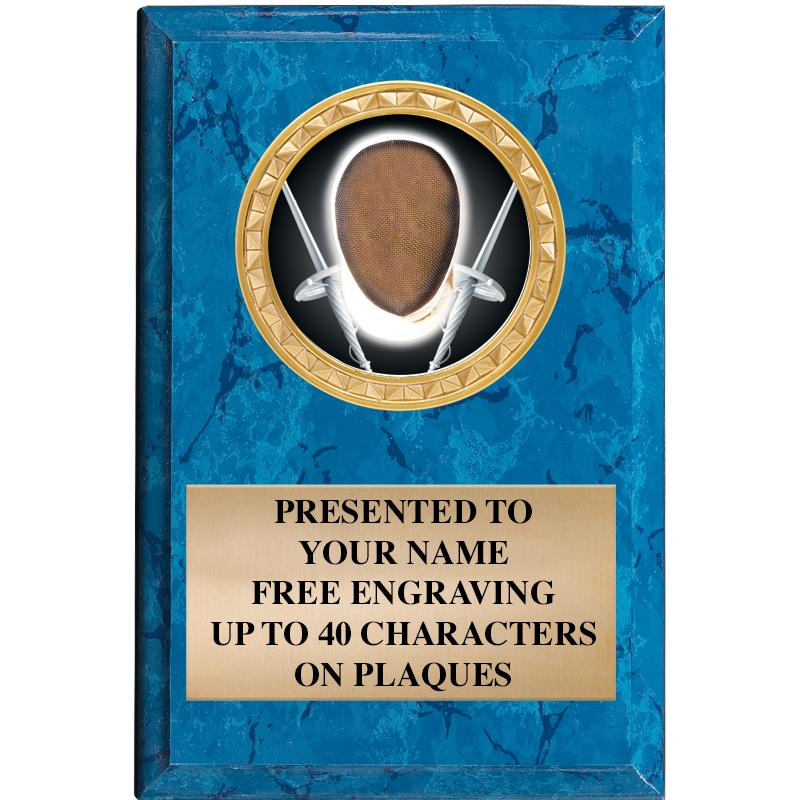 4" X 6" BLUE MBL INSERT PLQ