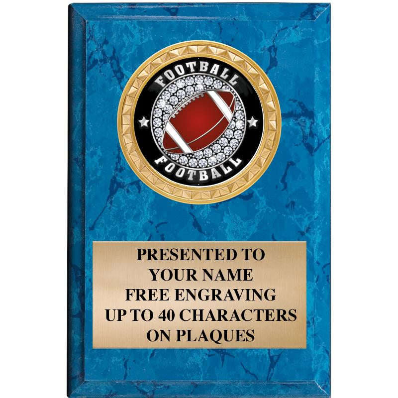 4" X 6" BLUE MBL INSERT PLQ