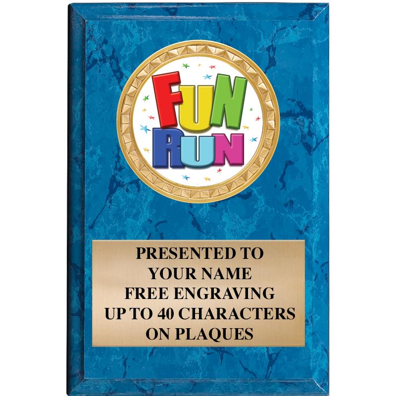 4" X 6" BLUE MBL INSERT PLQ