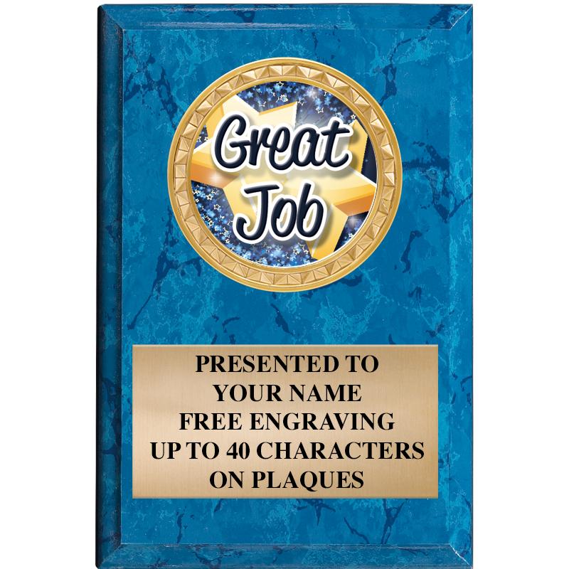 4" X 6" BLUE MBL INSERT PLQ