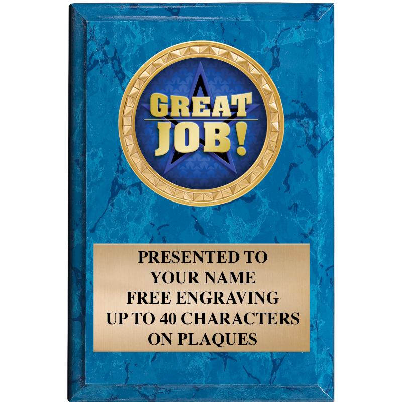 4" X 6" BLUE MBL INSERT PLQ