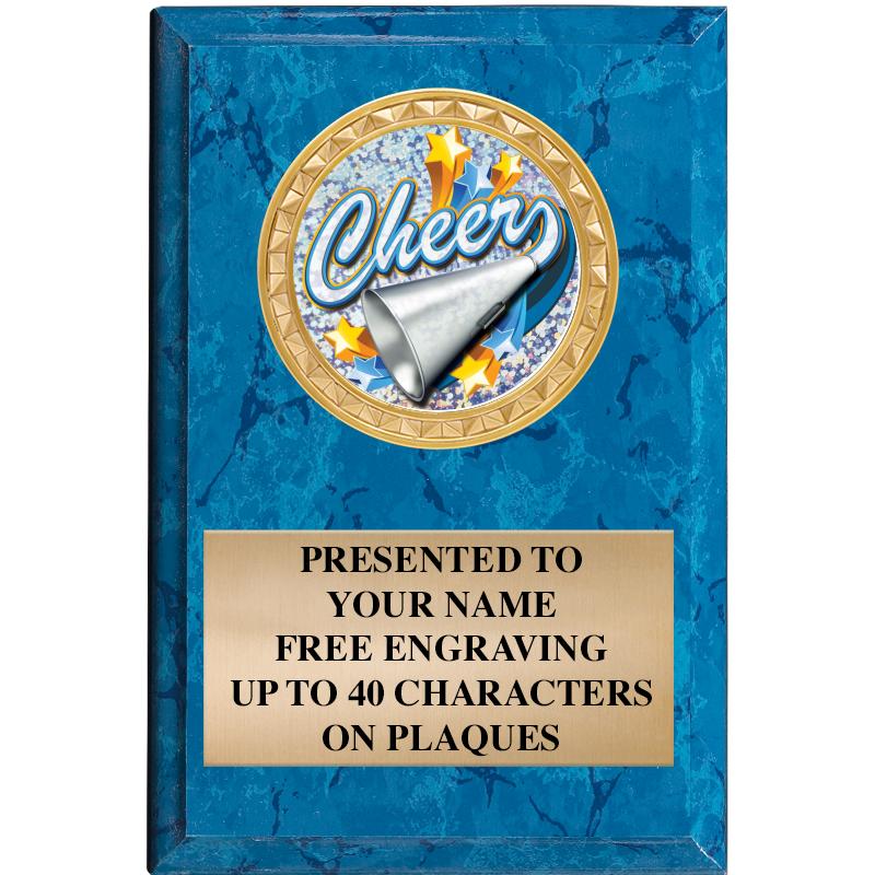 4" X 6" BLUE MBL INSERT PLQ