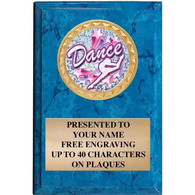 4" X 6" BLUE MBL INSERT PLQ