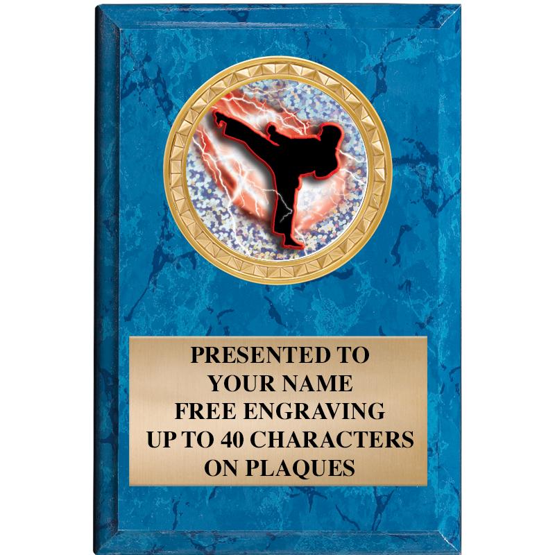 4" X 6" BLUE MBL INSERT PLQ