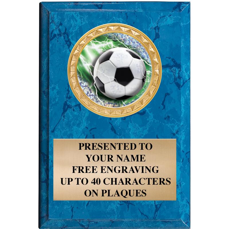 4" X 6" BLUE MBL INSERT PLQ