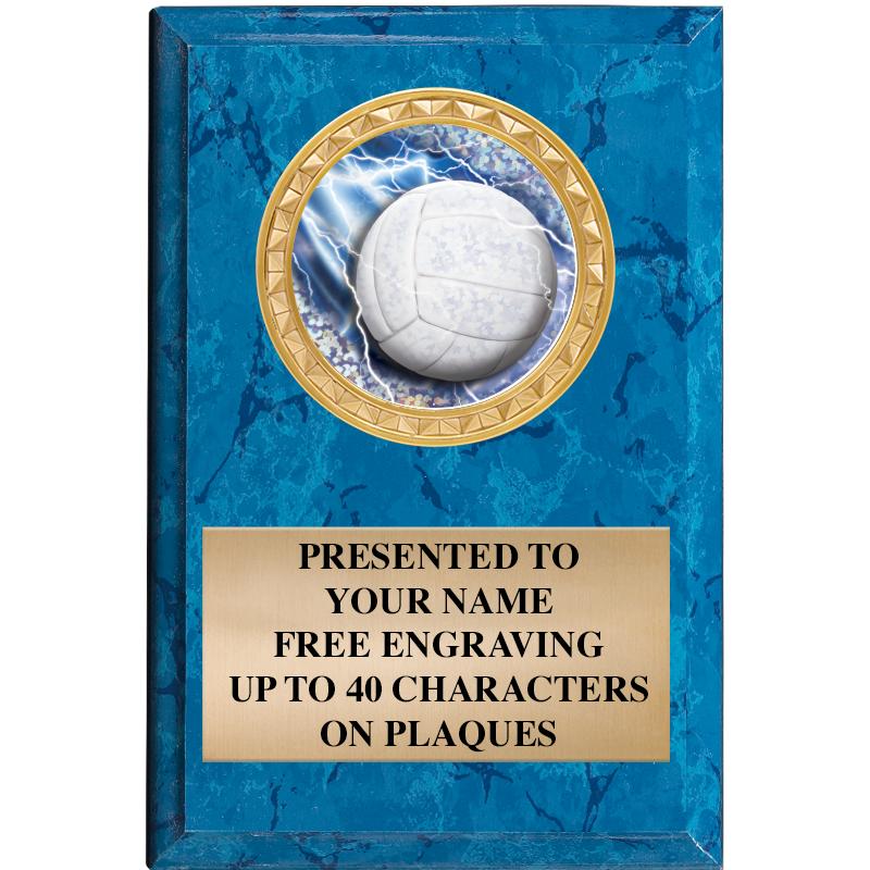 4" X 6" BLUE MBL INSERT PLQ