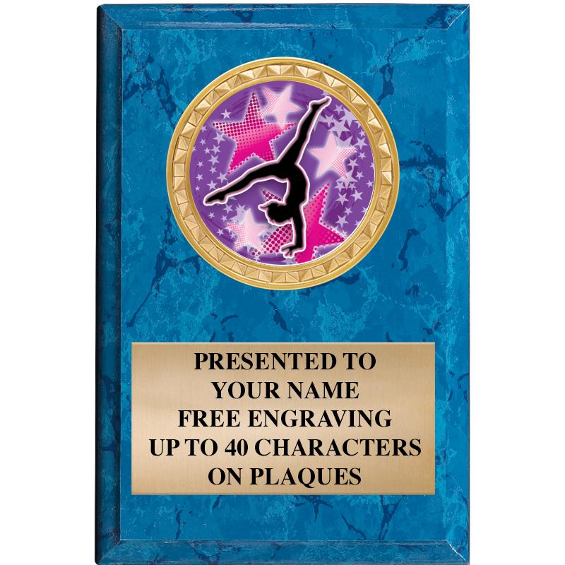 4" X 6" BLUE MBL INSERT PLQ