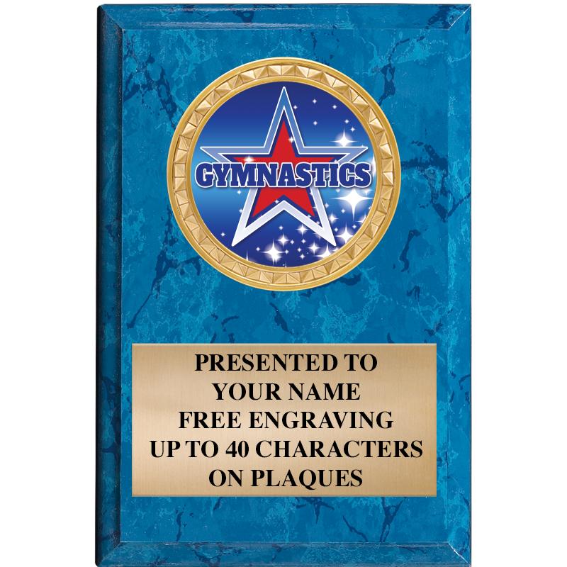 4" X 6" BLUE MBL INSERT PLQ