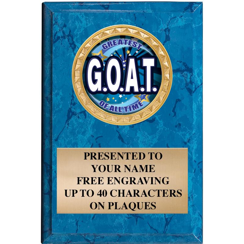 4" X 6" BLUE MBL INSERT PLQ