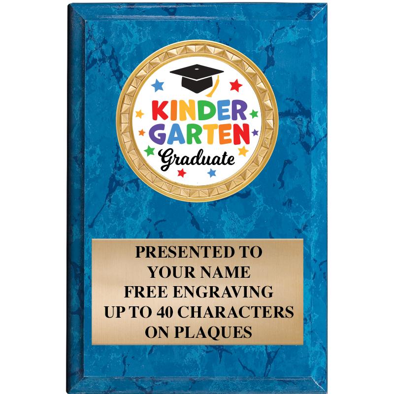 4" X 6" BLUE MBL INSERT PLQ