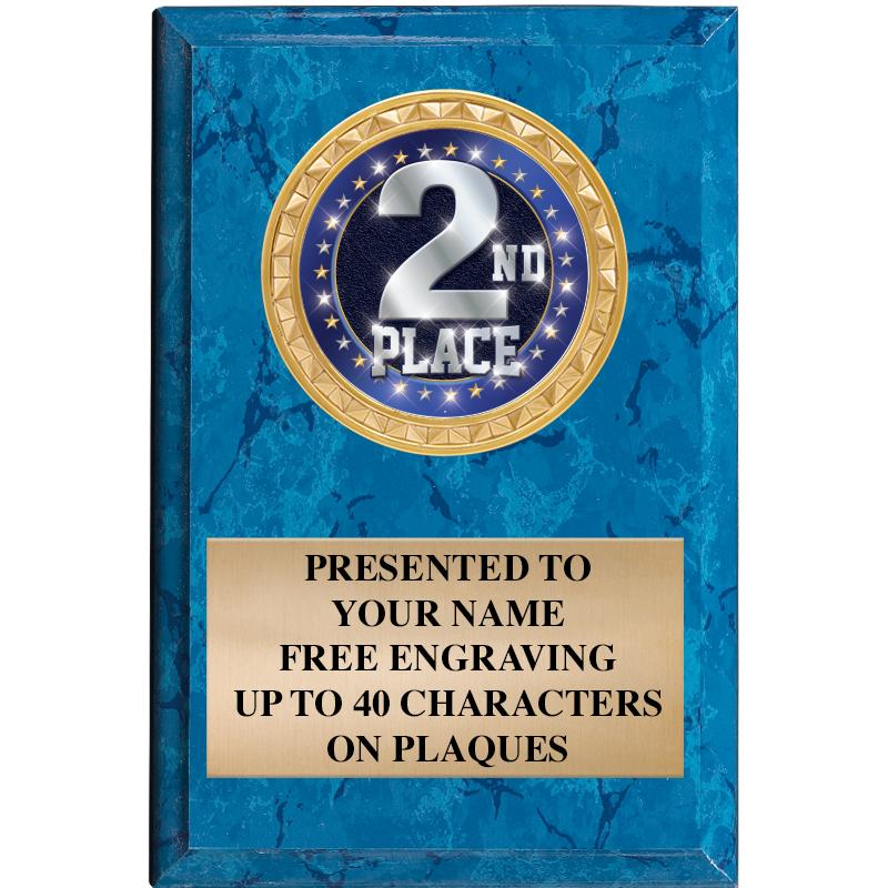 4" X 6" BLUE MBL INSERT PLQ