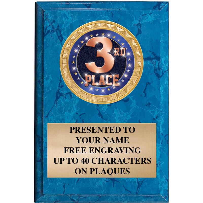 4" X 6" BLUE MBL INSERT PLQ