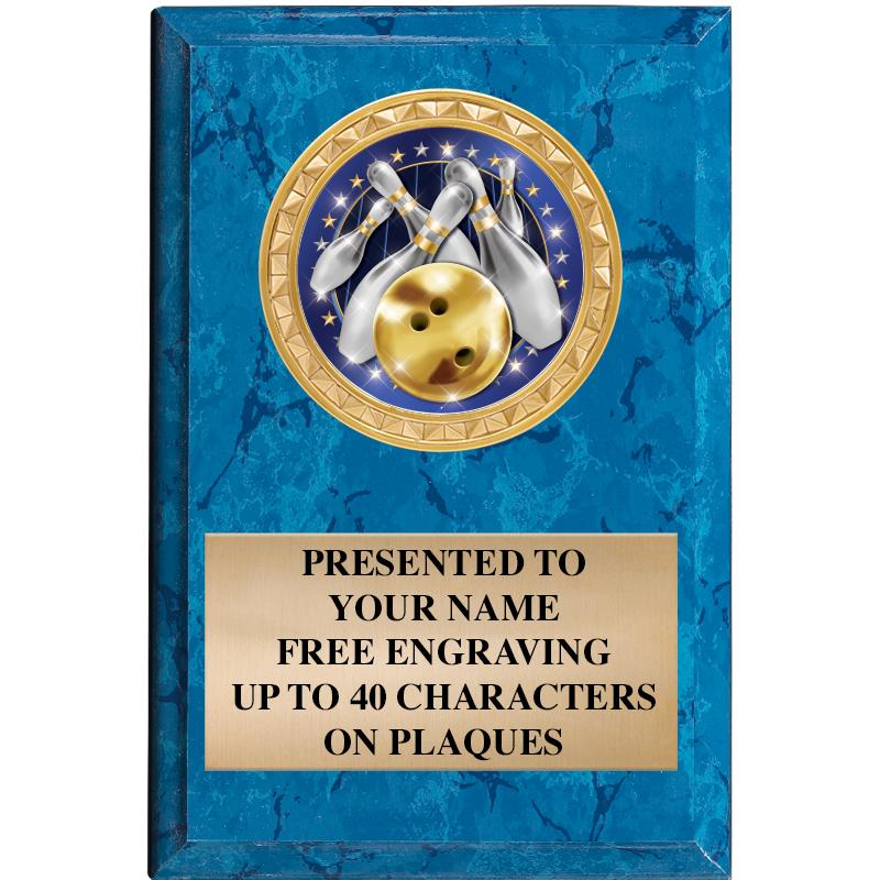 4" X 6" BLUE MBL INSERT PLQ