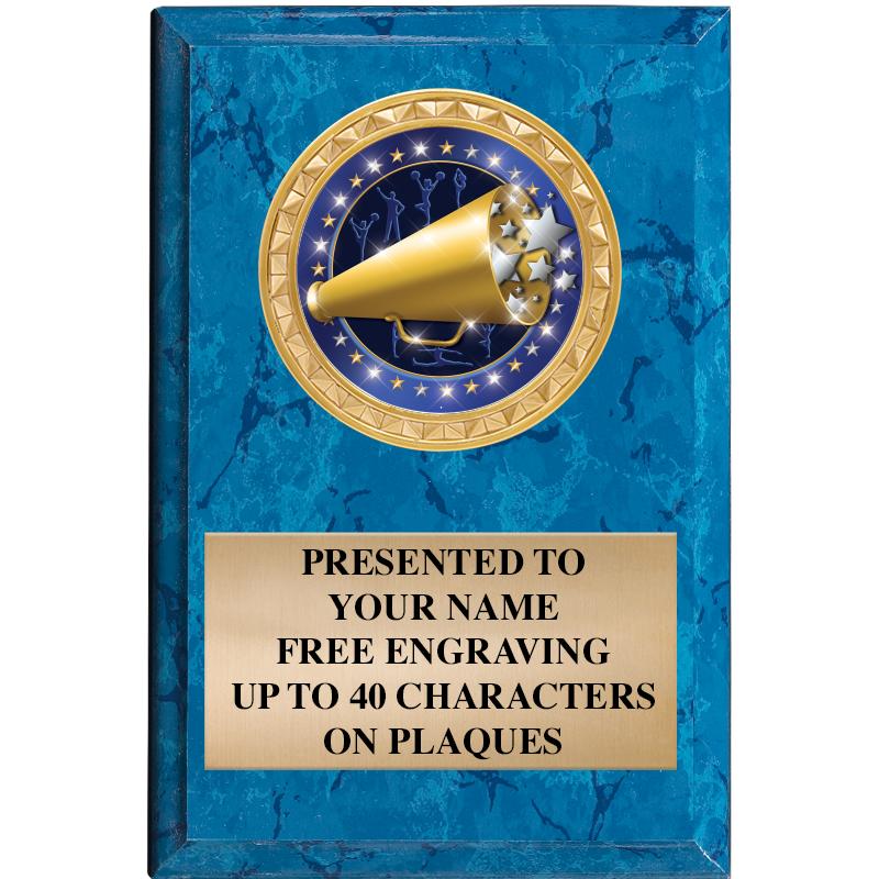 4" X 6" BLUE MBL INSERT PLQ