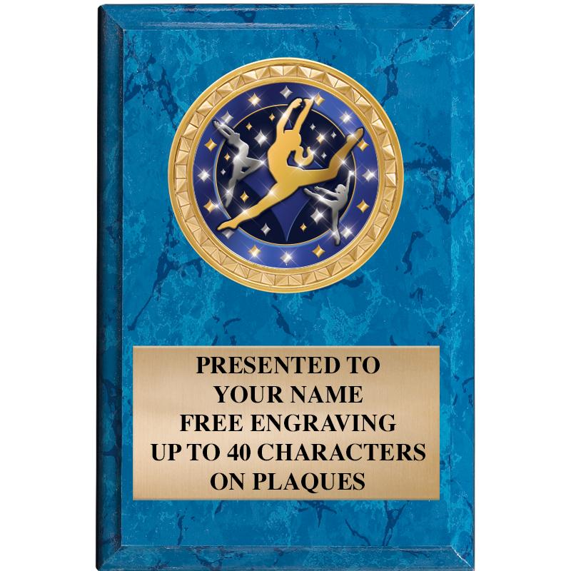 4" X 6" BLUE MBL INSERT PLQ