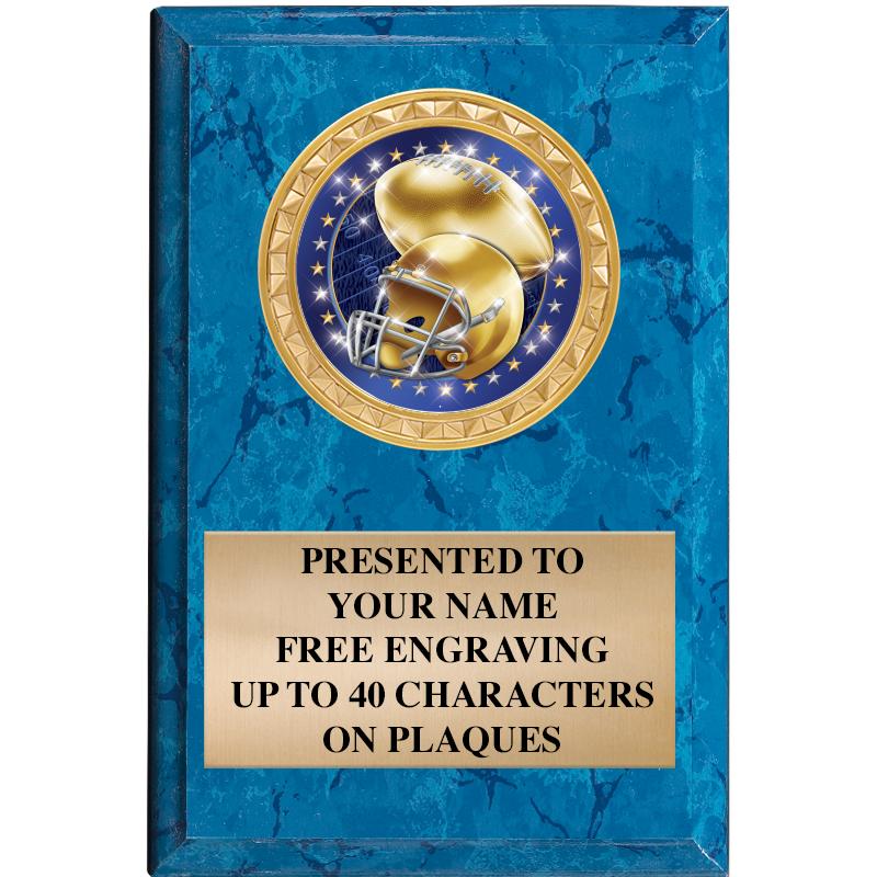 4" X 6" BLUE MBL INSERT PLQ