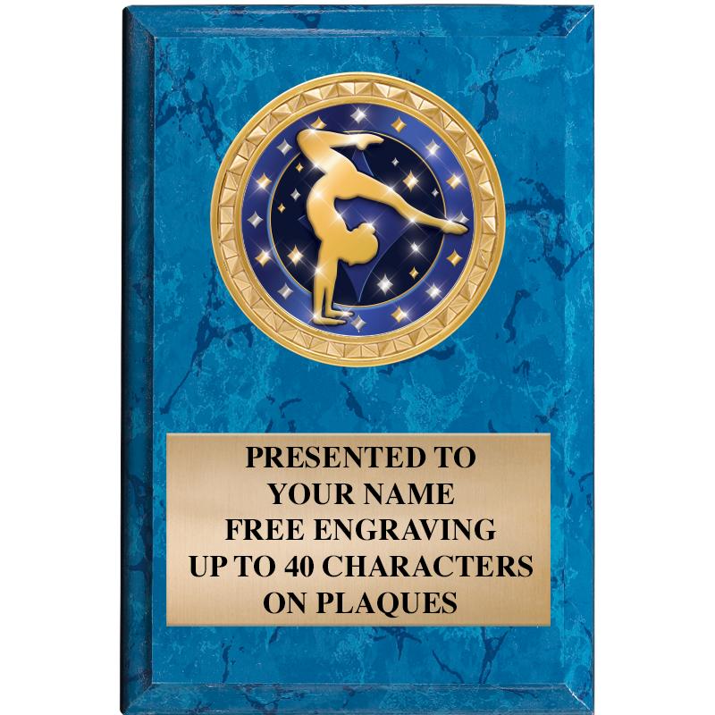 4" X 6" BLUE MBL INSERT PLQ