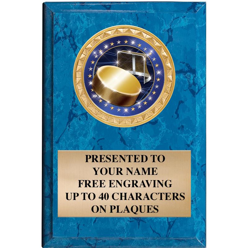 4" X 6" BLUE MBL INSERT PLQ