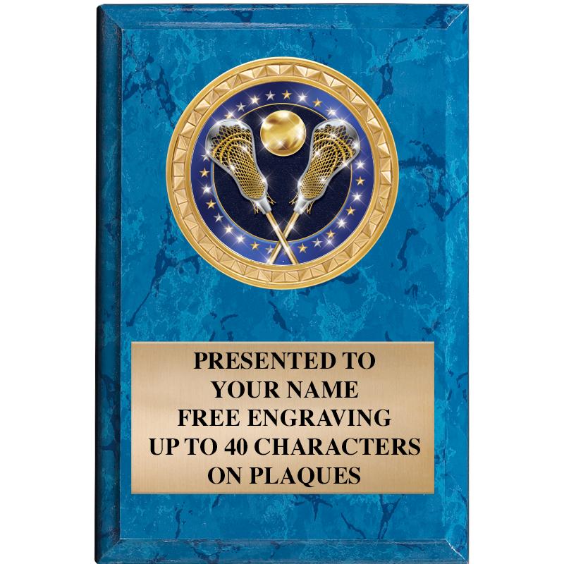 4" X 6" BLUE MBL INSERT PLQ