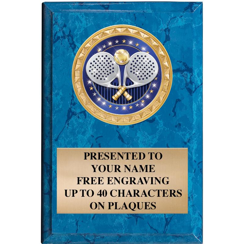 4" X 6" BLUE MBL INSERT PLQ