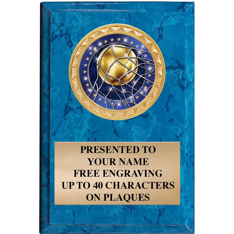 4" X 6" BLUE MBL INSERT PLQ